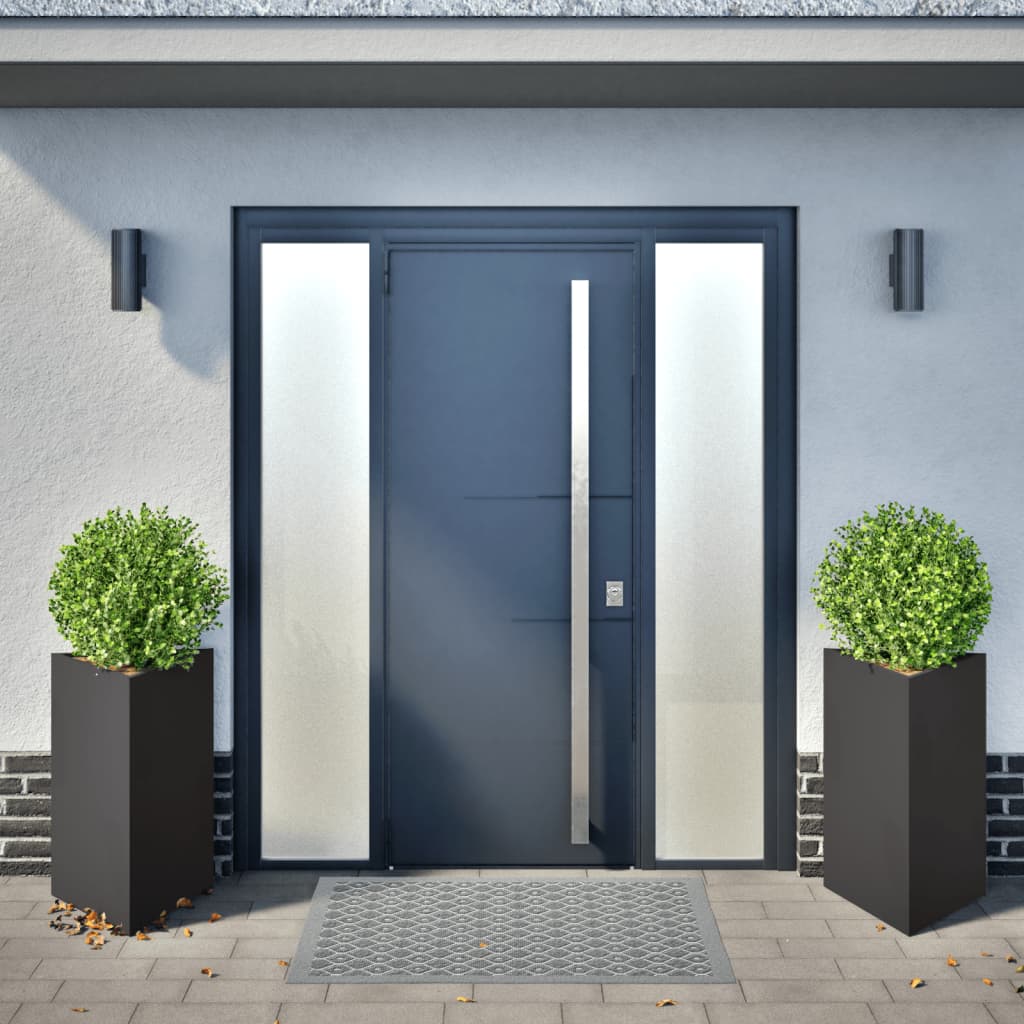 Plantenbakken Driehoek Staal Zwart 2 50 x 43 x 75 cm Staal/Zwart
