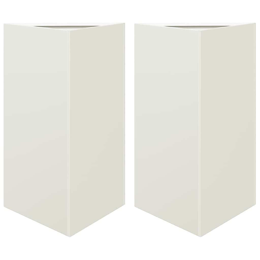Plantenbakken Driehoek Staal Wit 2 50 x 43 x 75 cm Staal/Wit