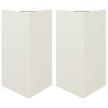Plantenbakken Driehoek Staal Wit 2 50 x 43 x 75 cm Staal/Wit
