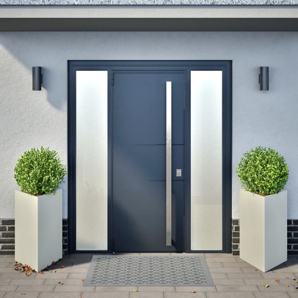 Plantenbakken Driehoek Staal Wit 2 50 x 43 x 75 cm Staal/Wit