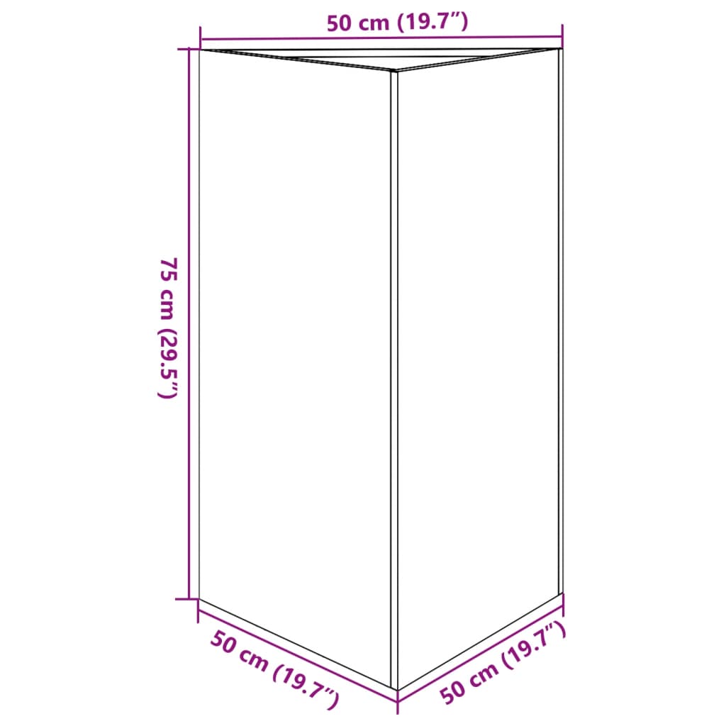 Plantenbakken Driehoek Staal Wit 2 50 x 43 x 75 cm Staal/Wit