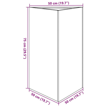 Plantenbakken Driehoek Staal Wit 2 50 x 43 x 75 cm Staal/Wit