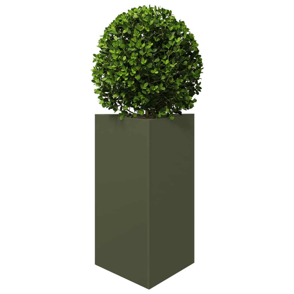 Plantenbakken Driehoek Staal Olijfgroen 2 50 x 43 x 75 cm Staal/Groen