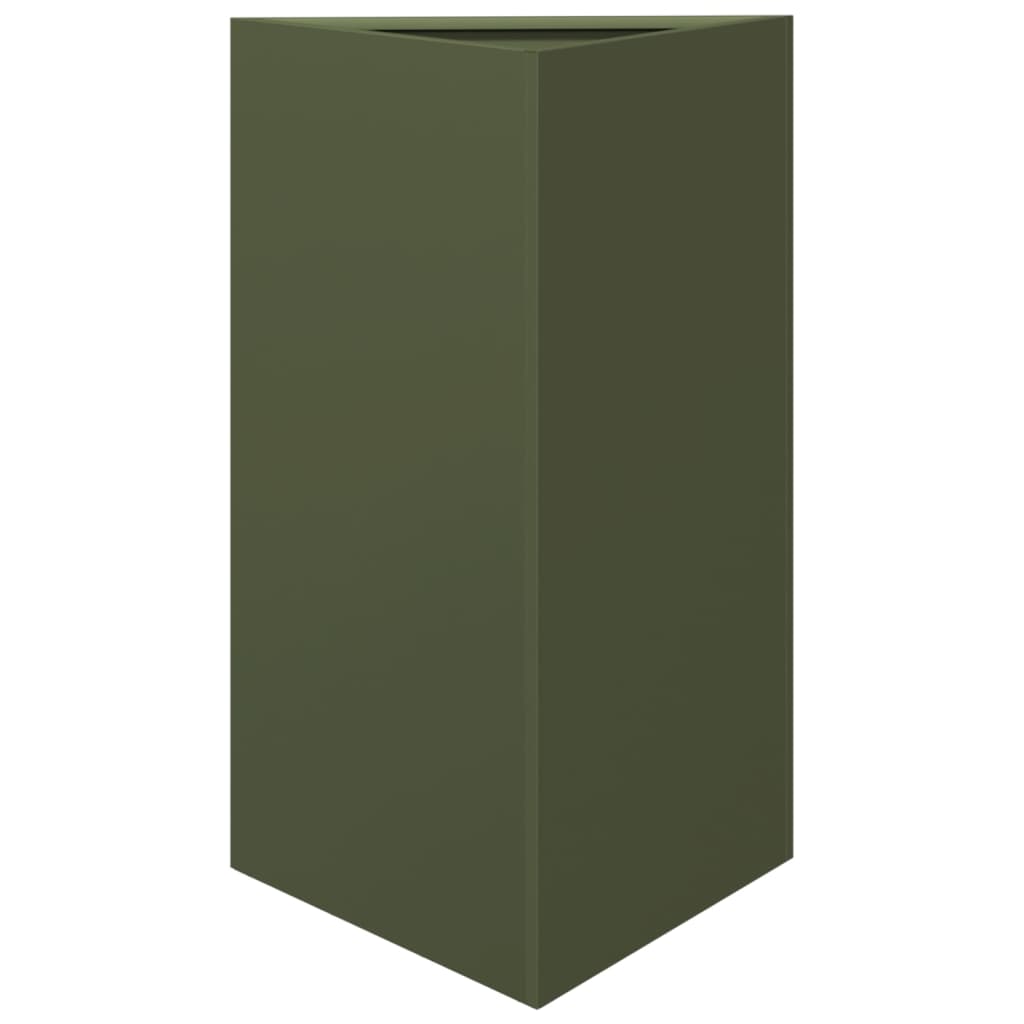 Plantenbakken Driehoek Staal Olijfgroen 2 50 x 43 x 75 cm Staal/Groen