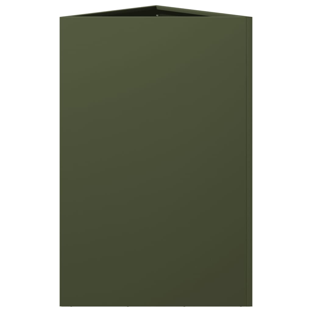 Plantenbakken Driehoek Staal Olijfgroen 2 50 x 43 x 75 cm Staal/Groen