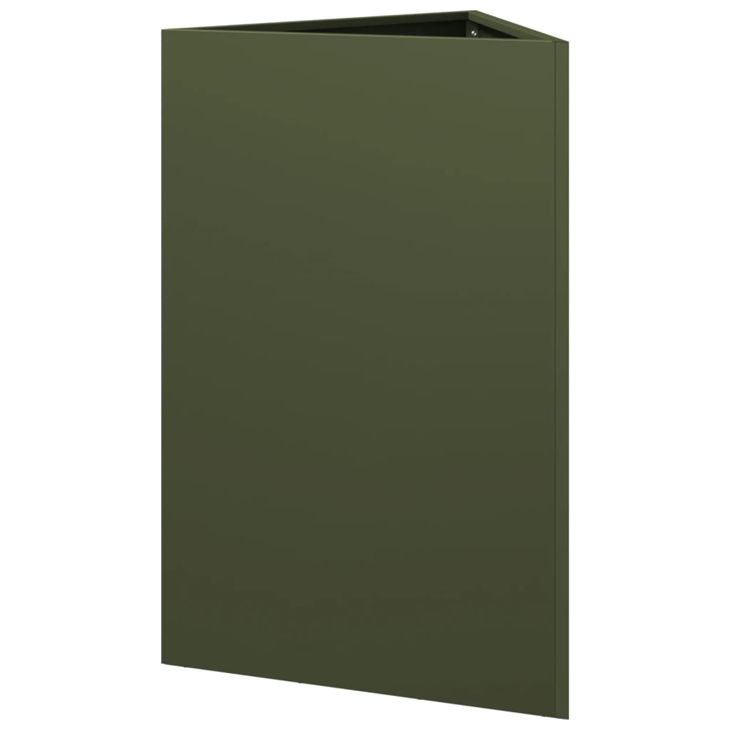 Plantenbakken Driehoek Staal Olijfgroen 2 50 x 43 x 75 cm Staal/Groen