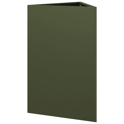 Plantenbakken Driehoek Staal Olijfgroen 2 50 x 43 x 75 cm Staal/Groen