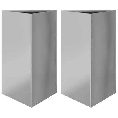 Plantenbakken Driehoek Gegalvaniseerd Staal 2 50 x 43 x 75 cm Gegalvaniseerd staal/Grijs