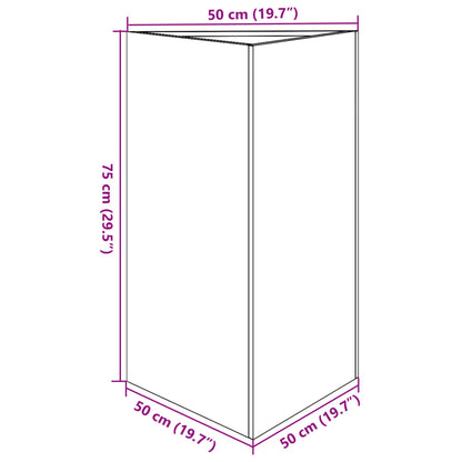Plantenbakken Driehoek Gegalvaniseerd Staal 2 50 x 43 x 75 cm Gegalvaniseerd staal/Grijs