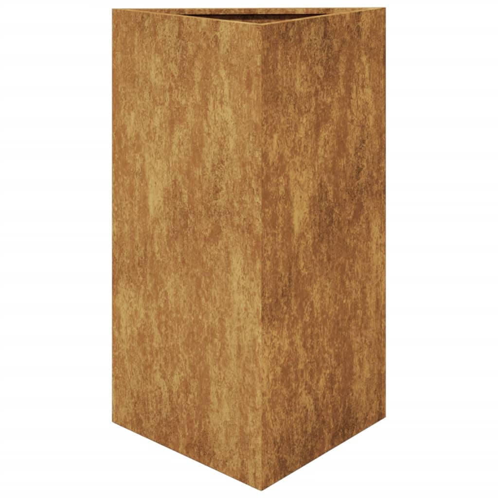 Plantenbakken Driehoekig Weervast Staal 2 50 x 43 x 75 cm Cortenstaal/Bruin