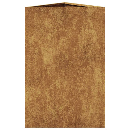 Plantenbakken Driehoekig Weervast Staal 2 50 x 43 x 75 cm Cortenstaal/Bruin