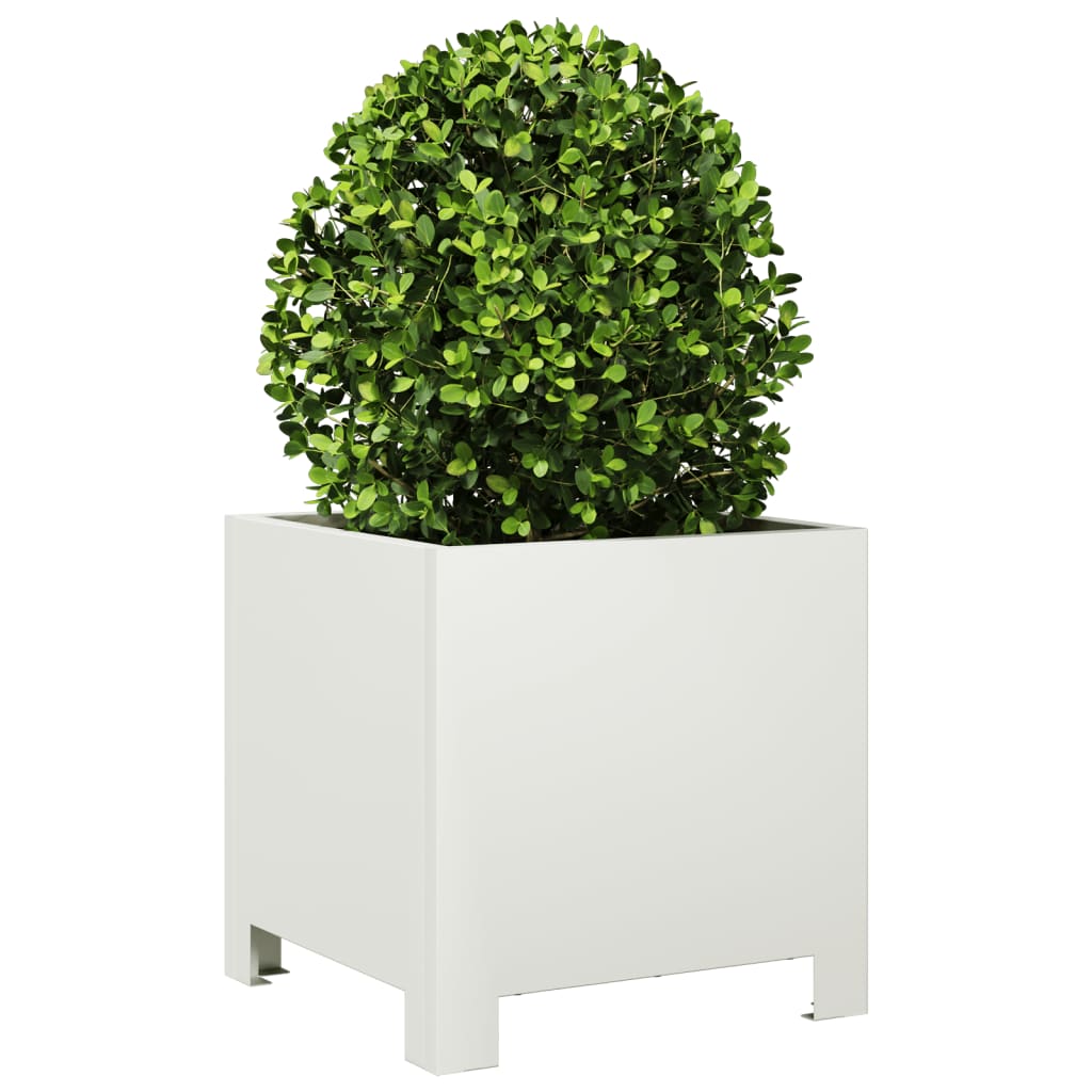 Plantenbakken Staal Wit 2 30 x 30 x 30 cm Staal/Wit