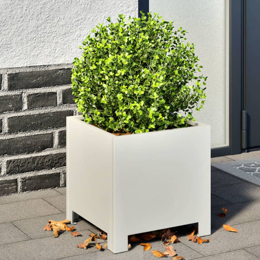 Plantenbakken Staal Wit 2 30 x 30 x 30 cm Staal/Wit