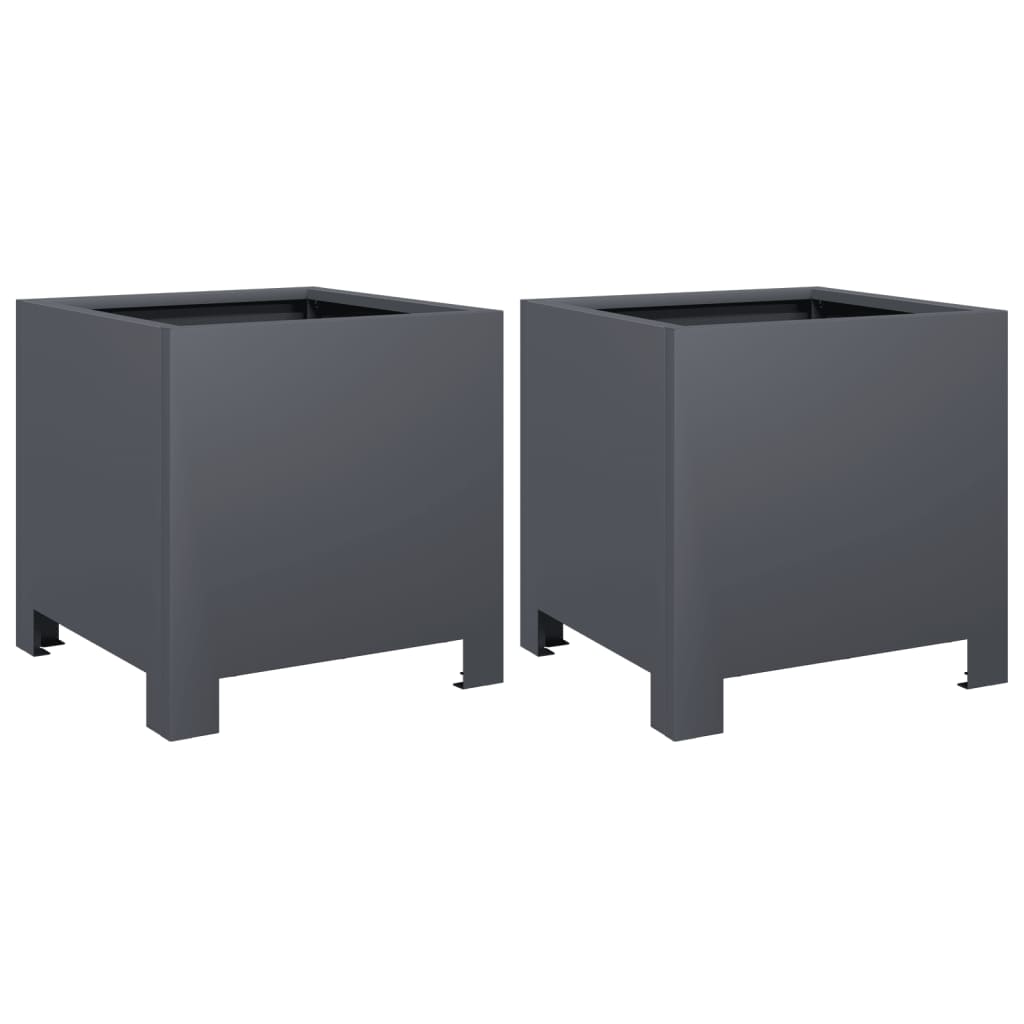 Plantenbakken Staal Antracietkleurig 2 30 x 30 x 30 cm Staal/Antracietkleurig