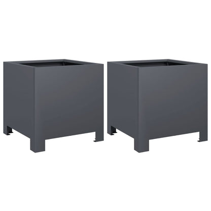 Plantenbakken Staal Antracietkleurig 2 30 x 30 x 30 cm Staal/Antracietkleurig