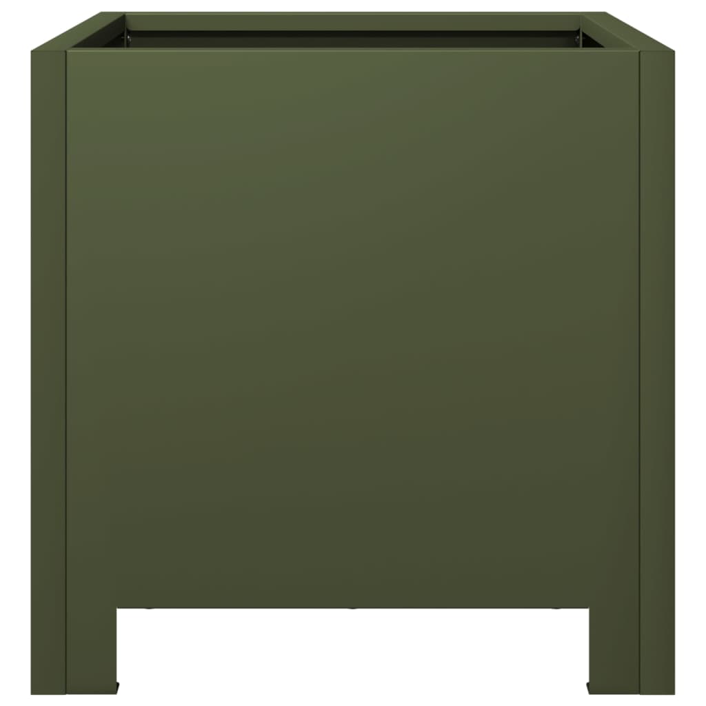 Plantenbakken Staal Olijfgroen 2 30 x 30 x 30 cm Staal/Groen