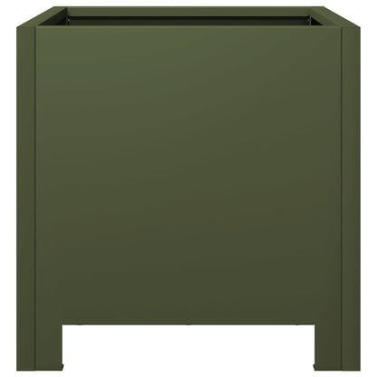 Plantenbakken Staal Olijfgroen 2 30 x 30 x 30 cm Staal/Groen
