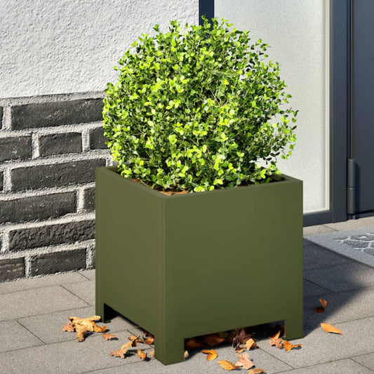 Plantenbakken Staal Olijfgroen 2 30 x 30 x 30 cm Staal/Groen