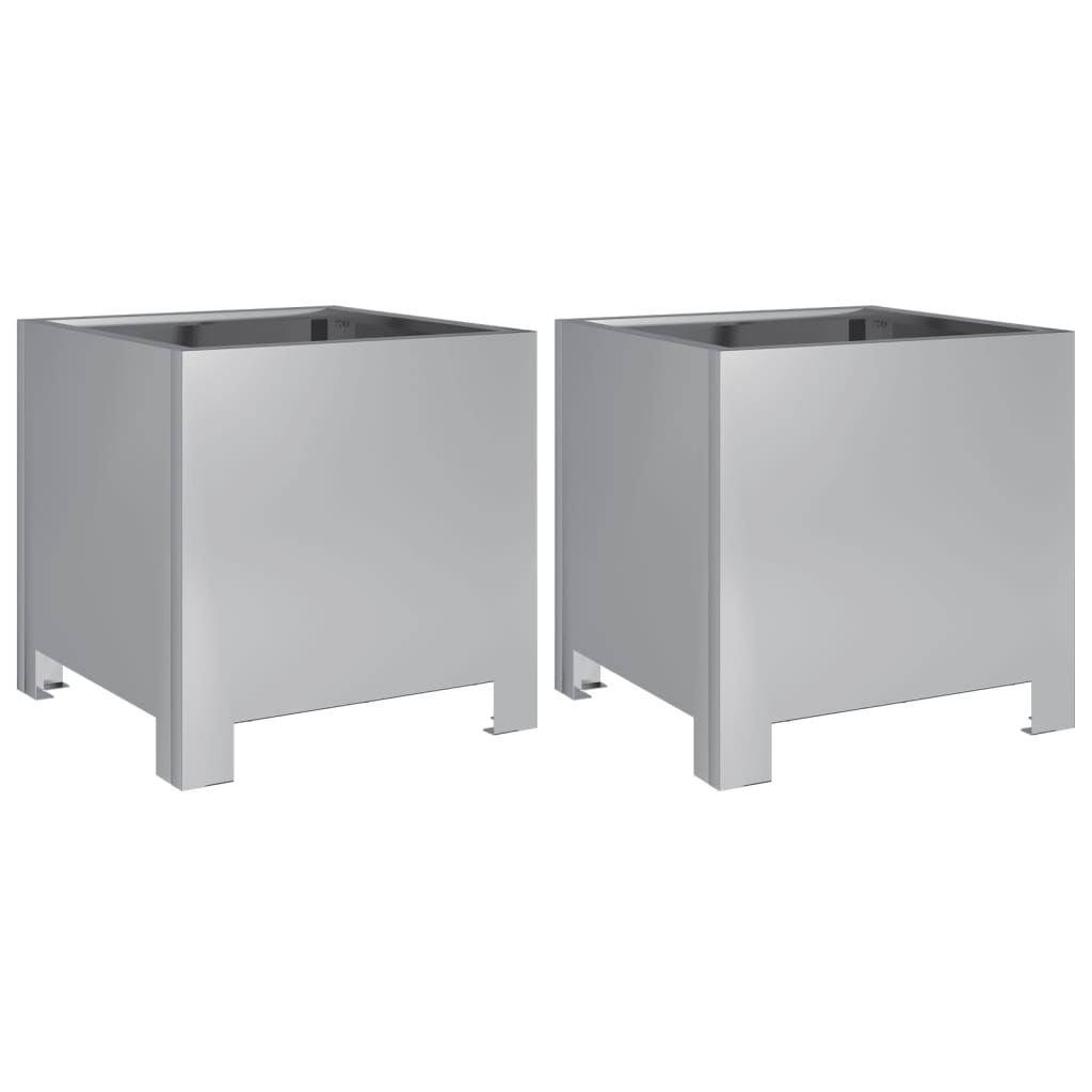 Plantenbakken Gegalvaniseerd Staal 2 30 x 30 x 30 cm Gegalvaniseerd staal/Grijs