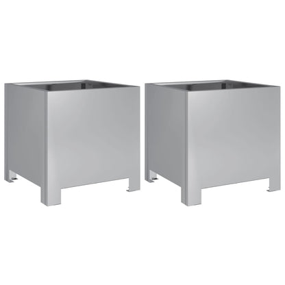 Plantenbakken Gegalvaniseerd Staal 2 30 x 30 x 30 cm Gegalvaniseerd staal/Grijs