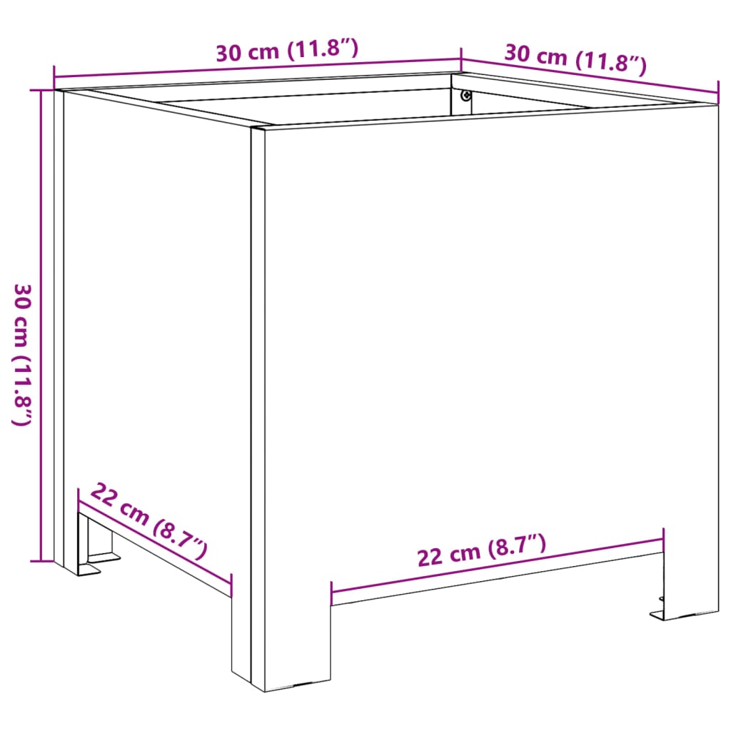 Plantenbakken Gegalvaniseerd Staal 2 30 x 30 x 30 cm Gegalvaniseerd staal/Grijs