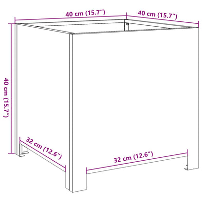 Plantenbakken Staal Wit 2 40 x 40 x 40 cm Staal/Wit