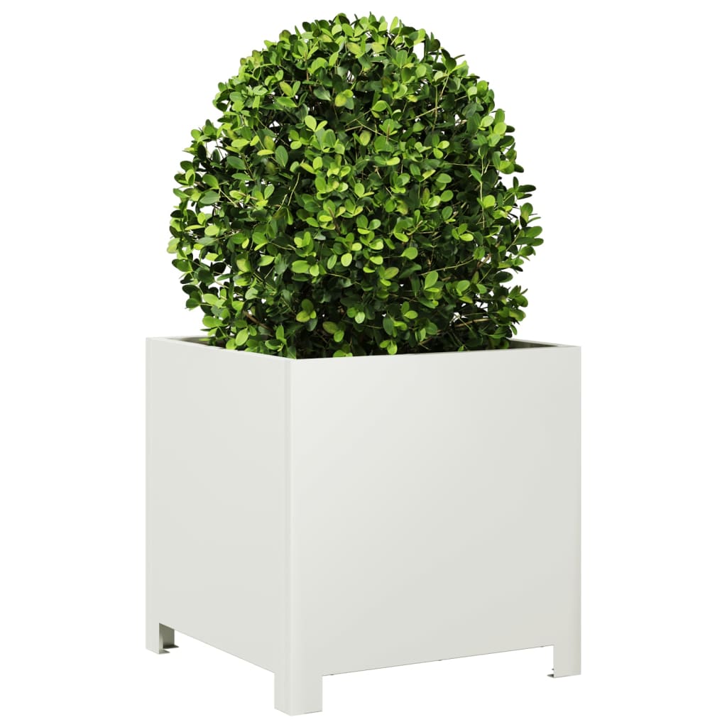Plantenbakken Staal Wit 2 40 x 40 x 40 cm Staal/Wit