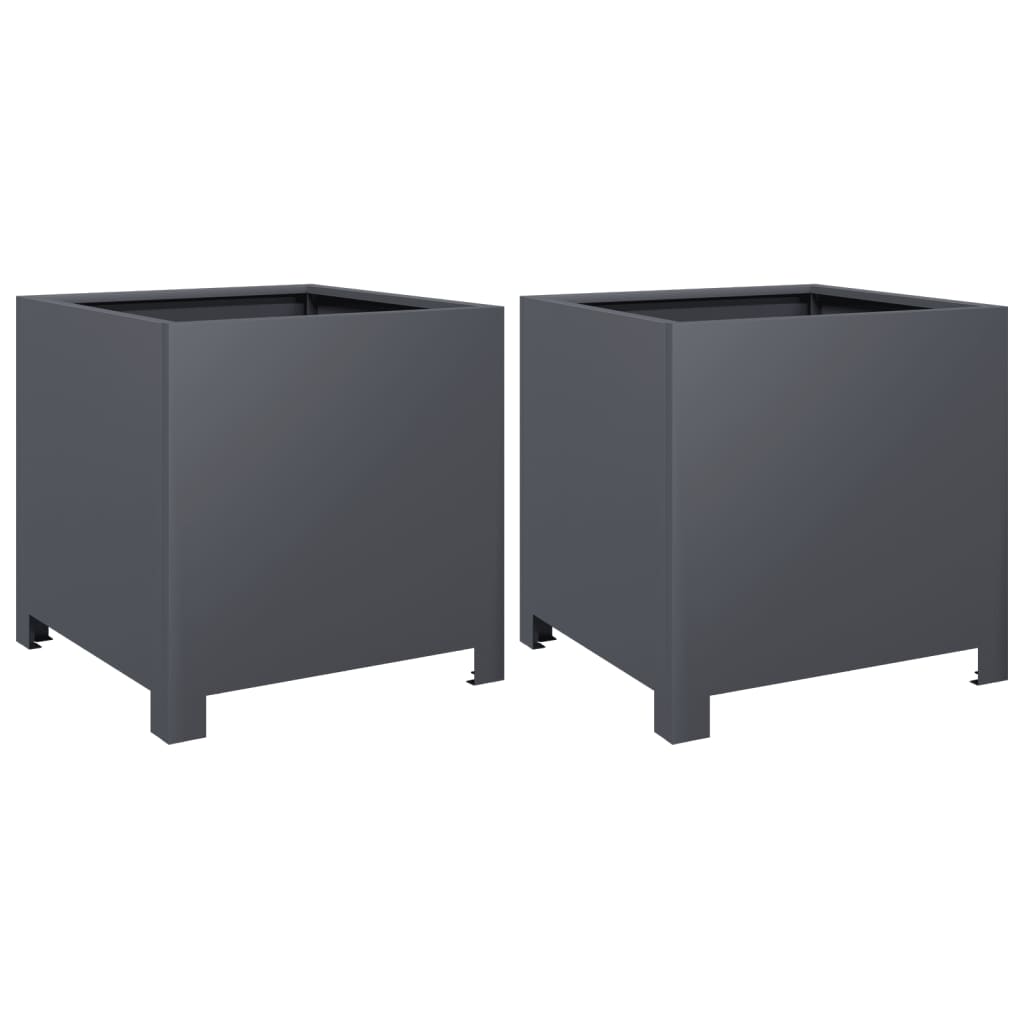 Plantenbakken Staal Antracietkleurig 2 40 x 40 x 40 cm Staal/Antracietkleurig