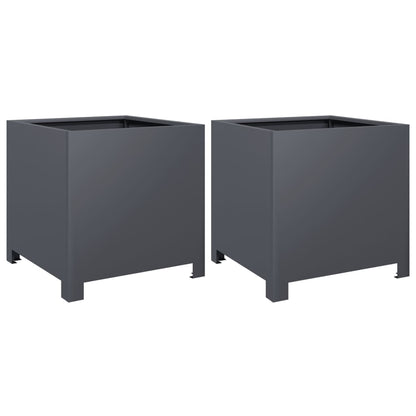 Plantenbakken Staal Antracietkleurig 2 40 x 40 x 40 cm Staal/Antracietkleurig