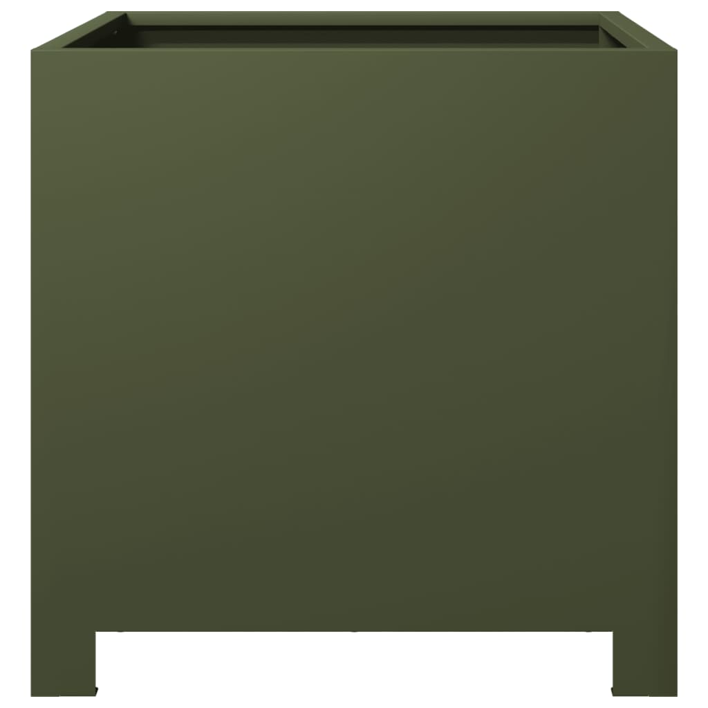 Plantenbakken Staal Olijfgroen 2 40 x 40 x 40 cm Staal/Groen