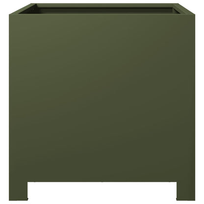 Plantenbakken Staal Olijfgroen 2 40 x 40 x 40 cm Staal/Groen