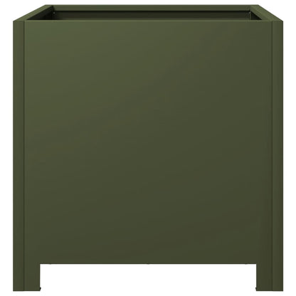 Plantenbakken Staal Olijfgroen 2 40 x 40 x 40 cm Staal/Groen