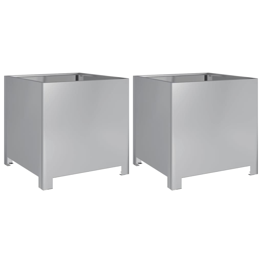 Plantenbakken Gegalvaniseerd Staal 2 40 x 40 x 40 cm Gegalvaniseerd staal/Grijs