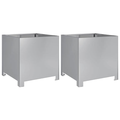 Plantenbakken Gegalvaniseerd Staal 2 40 x 40 x 40 cm Gegalvaniseerd staal/Grijs