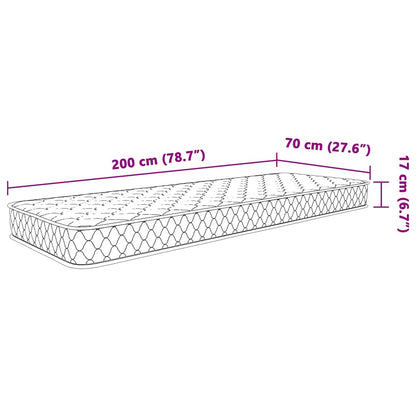 Traagschuimmatras 70x200x17 cm wit