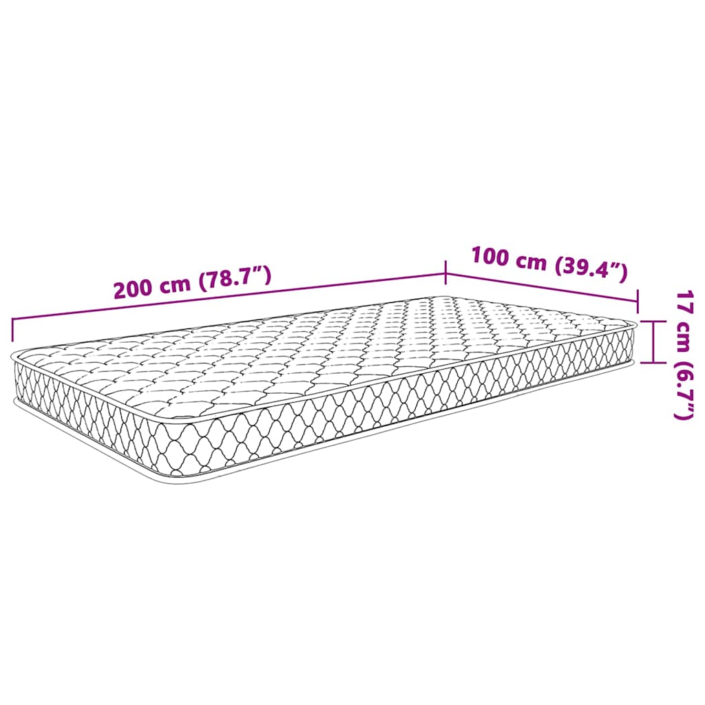 Traagschuimmatras 100x200x17 cm wit