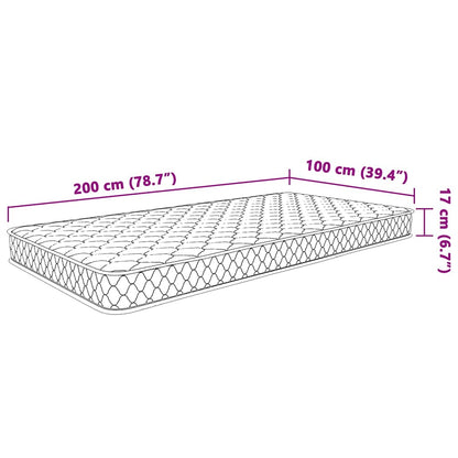 Traagschuimmatras 100x200x17 cm wit