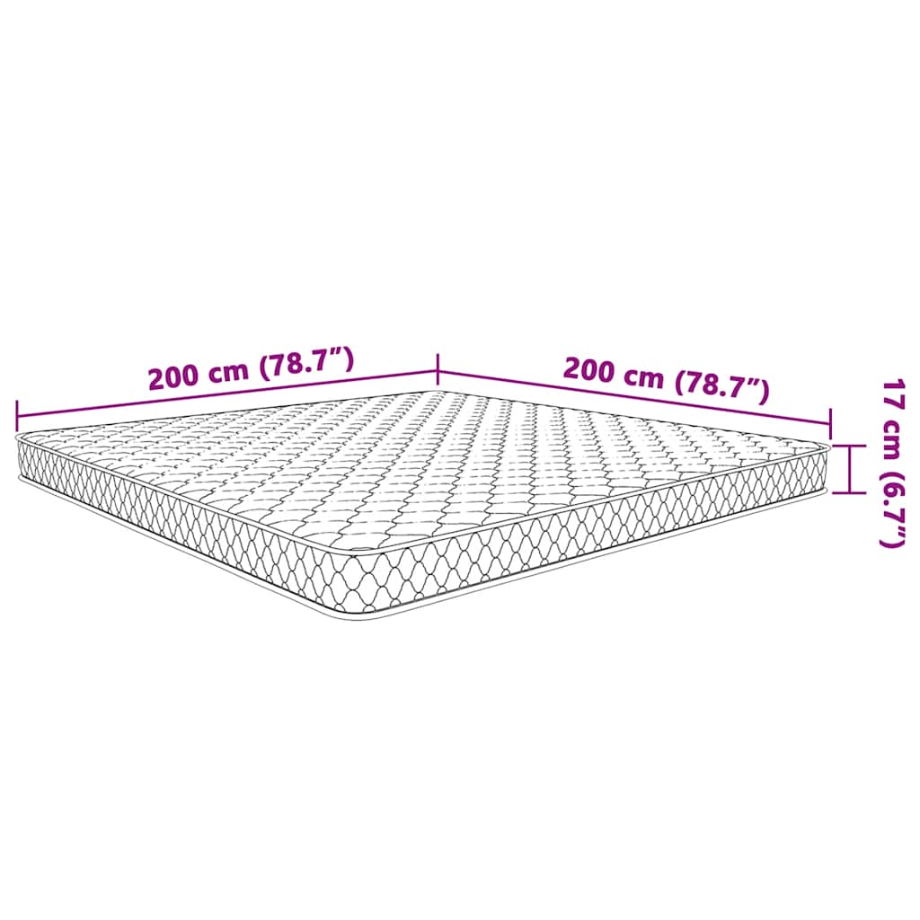 Traagschuimmatras 200x200x17 cm wit