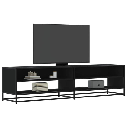 Tv-meubel 180,5x40x46 cm bewerkt hout zwart