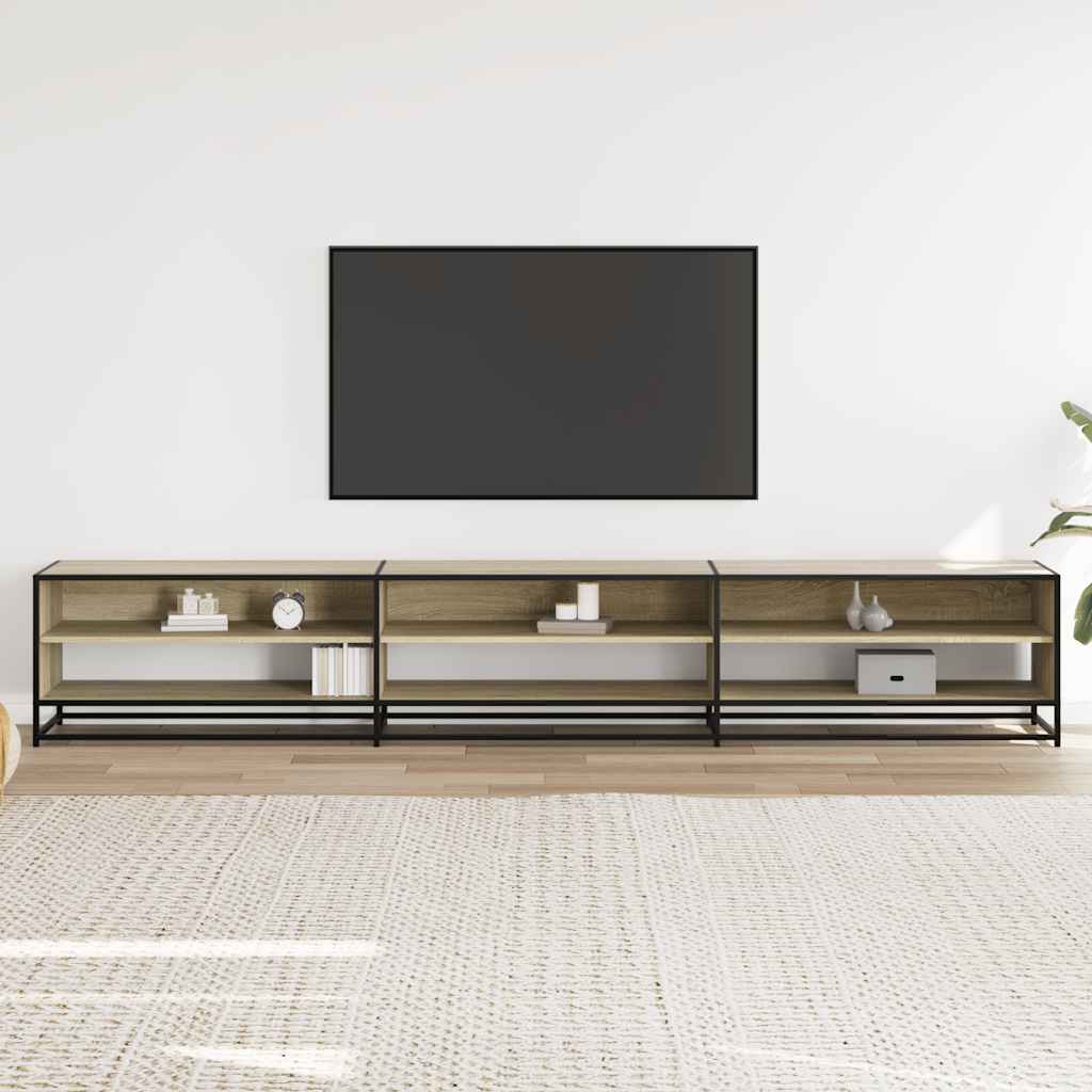 Tv-meubel 270x40x46 cm bewerkt hout sonoma eikenkleurig
