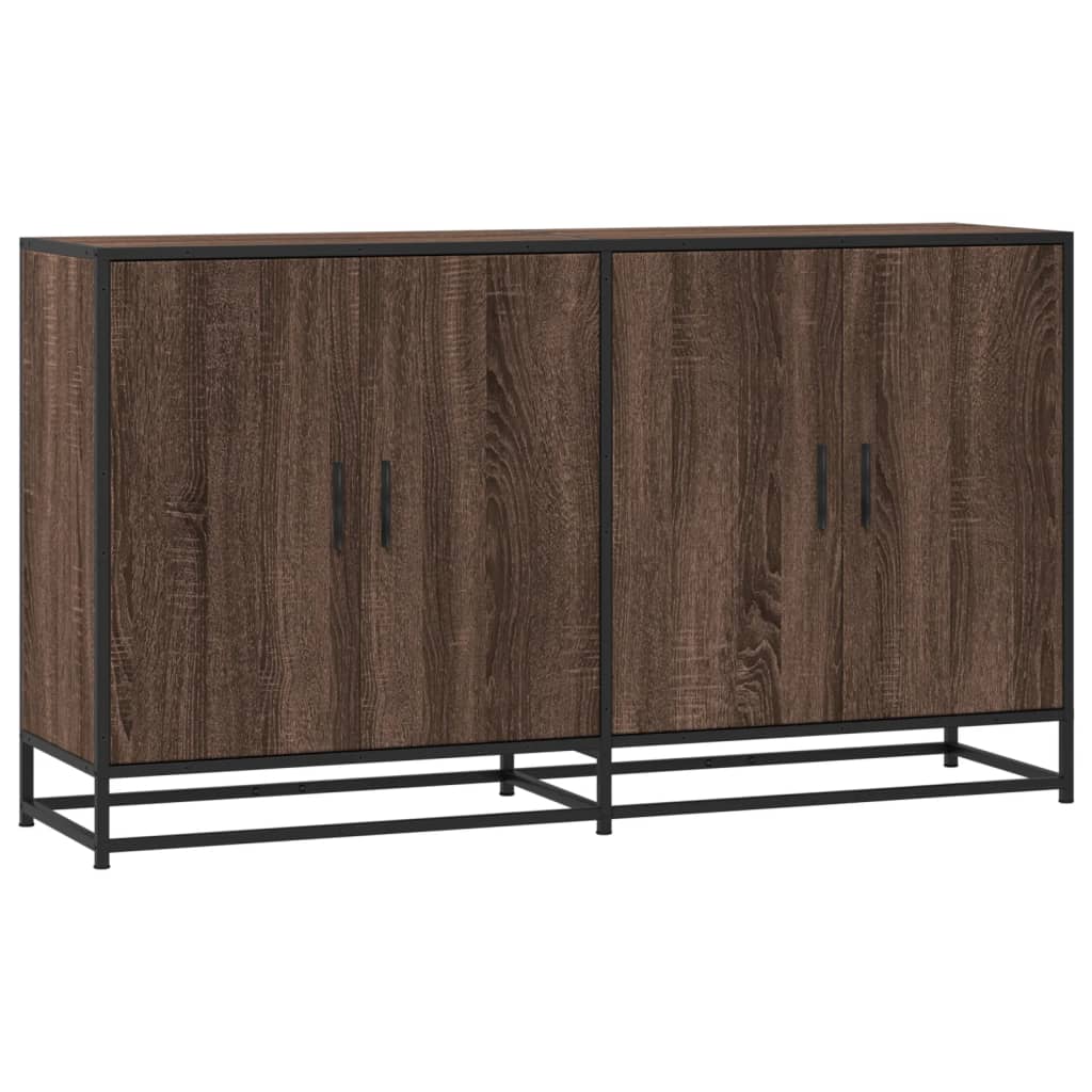 Dressoir 134x35x76 cm bewerkt hout bruin eikenkleurig