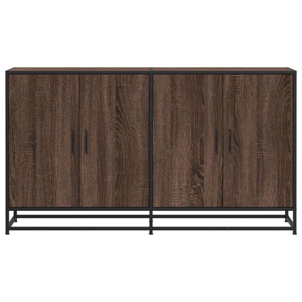 Dressoir 134x35x76 cm bewerkt hout bruin eikenkleurig