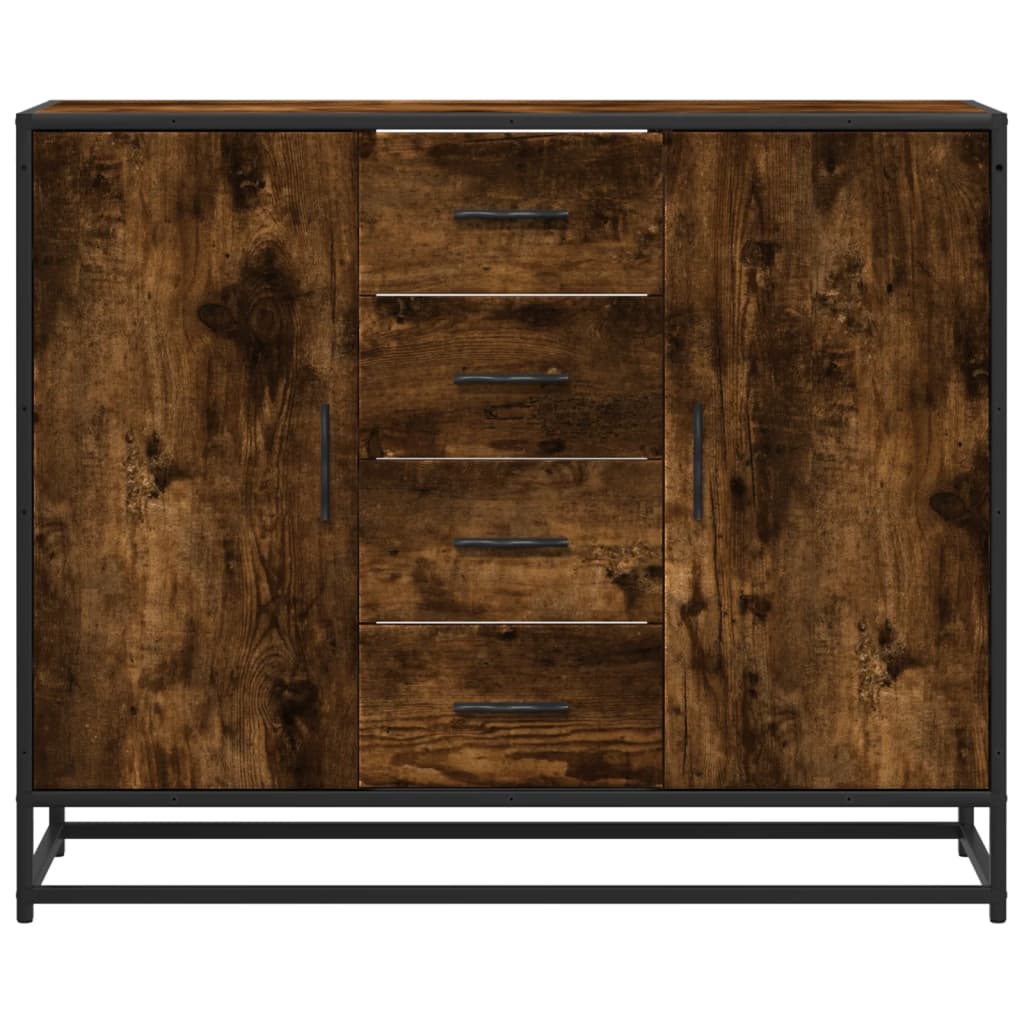 Dressoir 92x35x76 cm bewerkt hout gerookt eikenkleurig