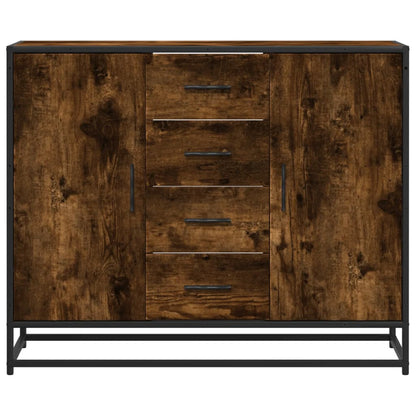 Dressoir 92x35x76 cm bewerkt hout gerookt eikenkleurig