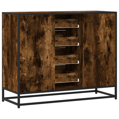 Dressoir 92x35x76 cm bewerkt hout gerookt eikenkleurig