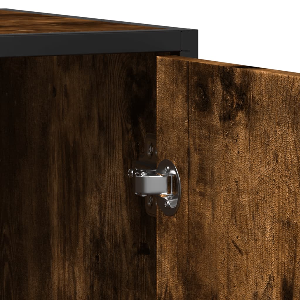 Dressoir 92x35x76 cm bewerkt hout gerookt eikenkleurig