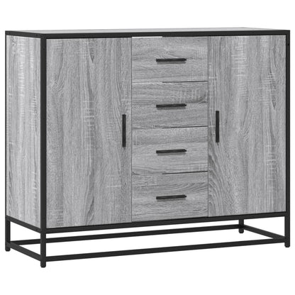 Dressoir 92x35x76 cm bewerkt hout grijs sonoma eikenkleurig