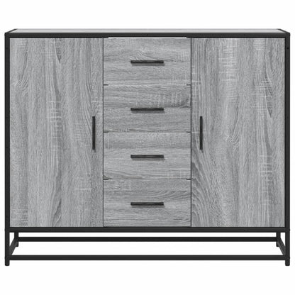 Dressoir 92x35x76 cm bewerkt hout grijs sonoma eikenkleurig