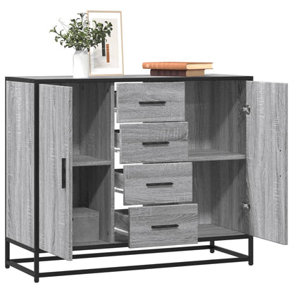 Dressoir 92x35x76 cm bewerkt hout grijs sonoma eikenkleurig