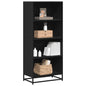 Boekenkast 60x35x139 cm bewerkt hout zwart